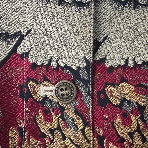 Chicos Design Silk Blend Sunflower Jacket Womens 3/XL Button down Art to Wear - Picture 4 of 12